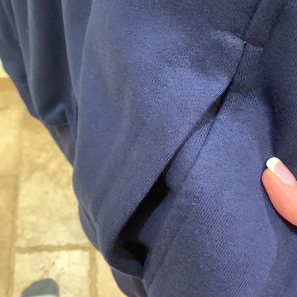 Sport-Tek size 2XL navy blue fleece zipper jacket with inside & Outside pockets. - Picture 4 of 15